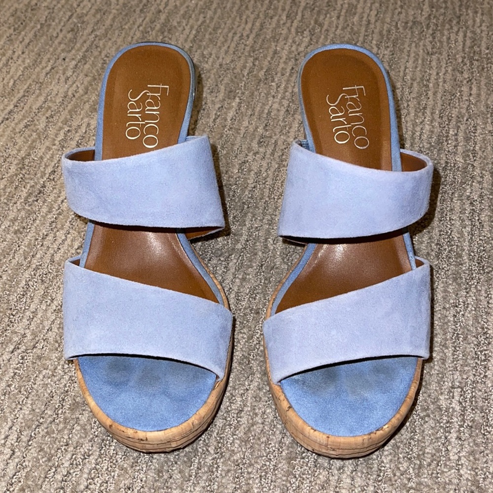 Blue Franco Sarto wedge sandal